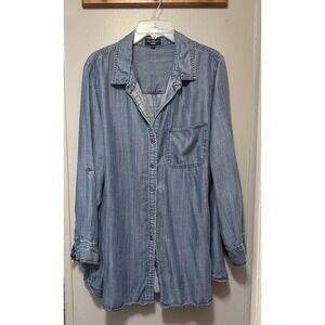 Velvet Heart Women's Blue Denim Long Sleeve Button Up Shirt Size 2 Xl